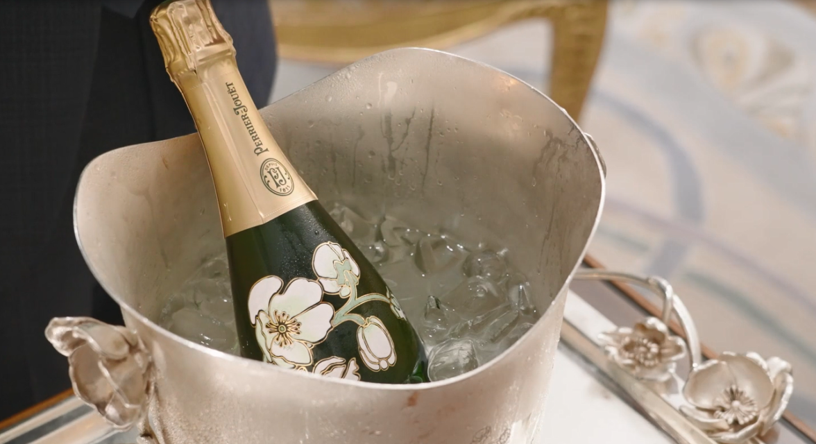 serving champagne