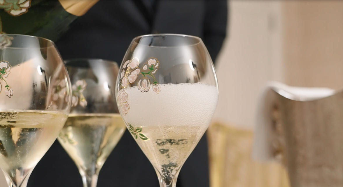 tasting champagne