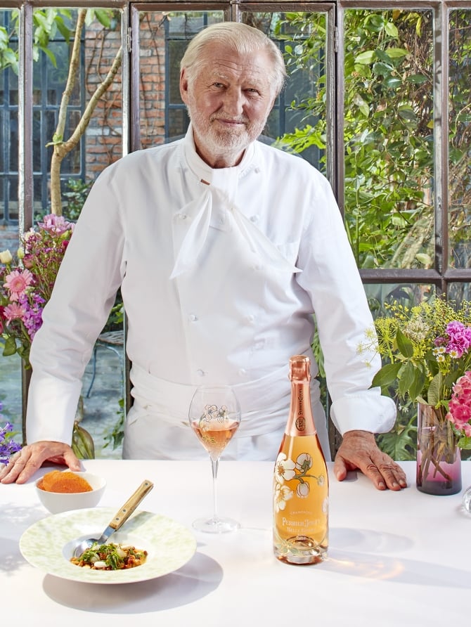 PIERRE GAGNAIRE’S Girolle mushrooms, apricots, fresh almonds RECIPE & PERRIER-JOUËT BELLE ÉPOQUE ROSÉ 2010